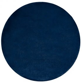 Koberec okrúhly prateľný POSH Shaggy, plyšový, protišmykový, tmavo modrý