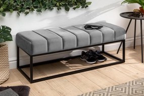 Dizajnová lavica Halle 110 cm zamat - striebornosivá - Skladom na SK