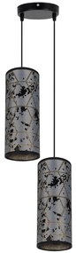 Luster na lanku AVALO 2xE27/60W/230V pr. 20 cm šedá/čierna