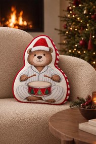 Dekoračný vankúš PYJAMA BEAR biely