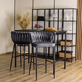 Barová židle Flores 60 cm černá/šedá