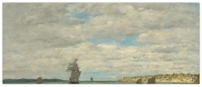 Obraz - Eugène Boudin, Coast of Brittany, reprodukcia (120x50 cm)