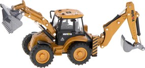 KIK Kovové rýpadlo-nakladač H-TOYS 1:50 – Die-cast bager s pohyblivou lyžicou, gumové kolesá