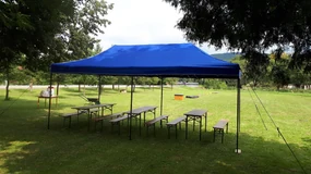 ShopJK NOŽNICOVÝ STAN PROFI 2X3M ČERVENÝ
