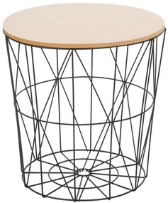 Tutumi, drôtený konferenčný stolík Twins, veľkosť L, čierna-hnedá, KRZ-08601