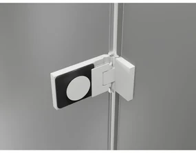 Mexen Lunar-F, sklápací sprchový kút pravý 100 x 80 cm, 8mm číre sklo, biely profil, 836-100-080-20-00-P