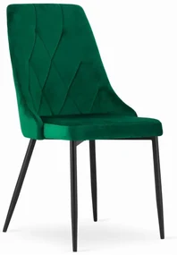 Set troch jedálenských stoličiek IMOLA tmavozelené (čierne nohy) (3ks)