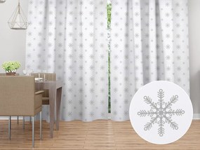Biante Dekoračný záves TF-112 Vianočné sivé vločky na bielom 140x140 cm