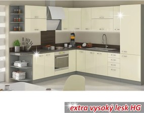 Horná rohová kuchynská skrinka Prado 60/60 N G-72 - krémový vysoký lesk