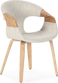 Béžové čalúnené jedálenské kreslá v súprave s podrúčkami 2 ks Elif – MOME