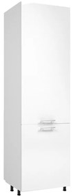 Kuchynská skrinka na vstavanú chladničku Vento DL-60/214 - biela / biely vysoký lesk