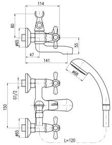 RAV Slezák MK154.5/1 - Vaňová súprava s batériou MORAVA, lesklý chróm