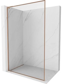 Mexen, Mexen Kioto-XF L sprchová stena s rámom 110 x 202 cm, priehľadná 10 mm, brúsená meď - 800-110-174-65-00-XF