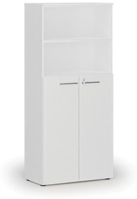 Kombinovaná kancelárska skriňa PRIMO WHITE, dvere na 3 poschodia, 1781 x 800 x 420 mm, biela
