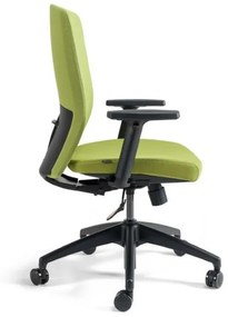 Kancelárska otočná stolička J2 Eco — látka, čierna / zelená S podhlavníkom