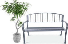 Záhradná hliníková lavička s operadlom 125 x 53 x 82 cm čierna