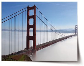 Sablio Plagát Golden Gate v hmle - 60x40 cm