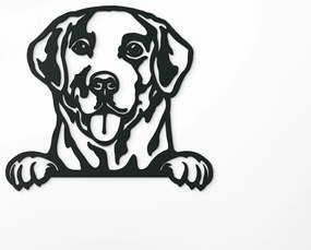 drevko Drevený obraz na stenu Labrador Rozmer obrazu: 39,5 x 44,5 cm, Farba dekorácie: Čierna