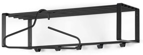 Čierny kovový nástenný vešiak s poličkou 70 cm Rex – Spinder Design
