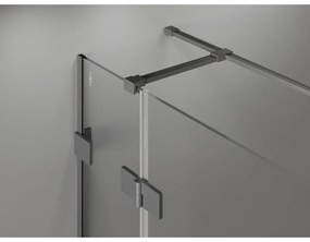 Mexen Lunar T, sklápací sprchový kút ľavý 125 x 80 cm, 8mm číre sklo, grafitový profil, 834T-125-080-95-00-L