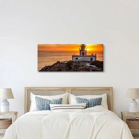 Obraz majáka pri západe slnka (120x50 cm)