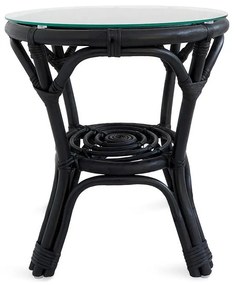 Stolík Quincy čierny z prírodného ratanu