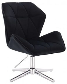 LuxuryForm DESIGN Stolička MILANO MAX VELUR na striebornom kríži - čierna