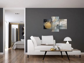 Obraz - Abstrakcia so zlatou guľou (90x60 cm)