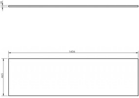 Mexen Uni, pracovná doska 170 cm, biela lesklá, 91AXX-1704-464-18-00