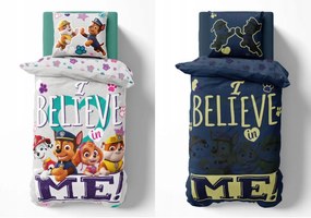 Svietiace obliečky PAW PATROL Believe me sivá Rozmer obliečky: 70 x 80 cm | 140 x 200 cm