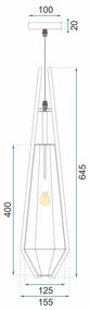 Toolight Toolight, sklenená závesná lampa 1xE14 APP456-1CP, grafitová, OSW-00586