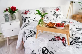 Stanex Luxusné obliečky Motýľ biely Krep 140x200/70x90 cm