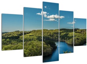 Obraz - Jazero v lesoch (150x105 cm)