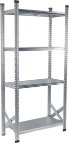 Policový regál z pozinkovaného kovu, 4–6 políc (4–6 úrovní)