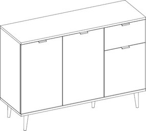 Skrinka so zásuvkou Göteborg, biela / dub sonoma