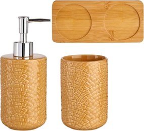 Sada kúpeľňových doplnkov Camel, oranžová/s chromovými prvkami