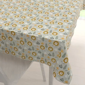 Biante Detský bavlnený obdĺžnikový obrus Sandra SA-565 Levy na sivom 60x100 cm