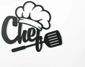 drevko Drevená dekorácia Chef Rozmer obrazu: 32,5 x 38,5 cm, Farba dekorácie: Čierna