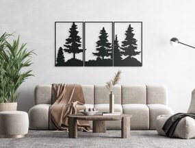 drevko Viacdielny obraz Les Rozmer obrazu: 33 x 65 cm, Farba dekorácie: Čierna