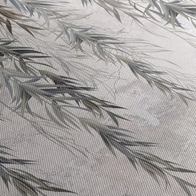 Obraz - Vŕbové vetvičky v šedej omietke (120x50 cm)