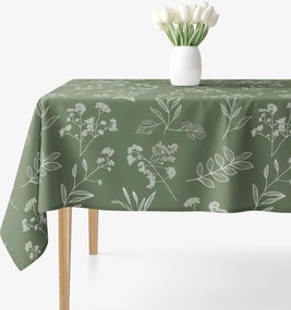 Goldea hranatý obrus 100% bavlnené plátno - bylinkové lístky 100 x 100 cm