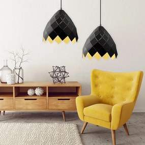 Toolight Toolight, závesná kovová stropná lampa 1xE27 APP338-1CP, čierna, OSW-05019