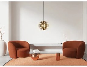 Drevený luster na lanku 1xE27/60W/230V pr. 43,5 cm masív/dyha/kaučukovník