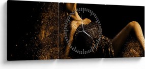 Obraz - Žena zo zlata (s hodinami) (90x30 cm)