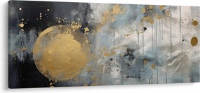 Obraz - Abstrakcia so zlatou guľou (120x50 cm)