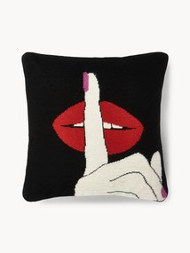 Ručne vyrobený vlnený dekoračný vankúš Lips Hush