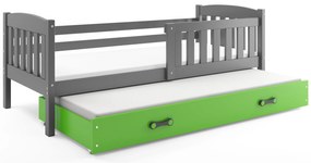 Posteľ s prístelkou KUBO 2 190x90 grafit - zelená