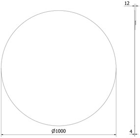 Mexen Alto, okrúhle kúpeľňové zrkadlo 100 cm, 9853-100-100-000-00