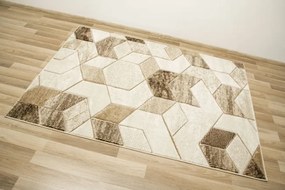 Koberec Amelia B101B geometrický, béžový / hnedý