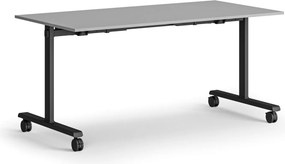 Mobilný stôl MATCH, 160x80 cm, čierna podnož, sivá